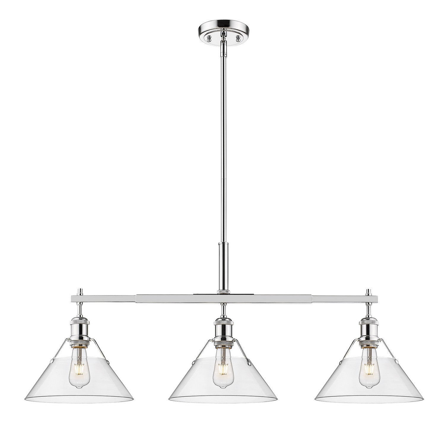 Golden - 3306-LP CH-CLR - Three Light Linear Pendant - Orwell CH - Chrome