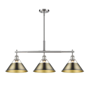 Golden - 3306-LP PW-AB - Three Light Linear Pendant - Orwell PW - Pewter