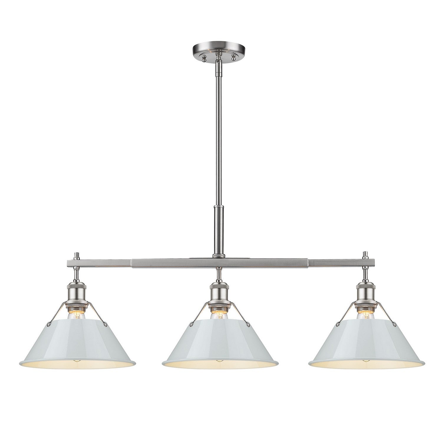 Golden - 3306-LP PW-DB - Three Light Linear Pendant - Orwell PW - Pewter