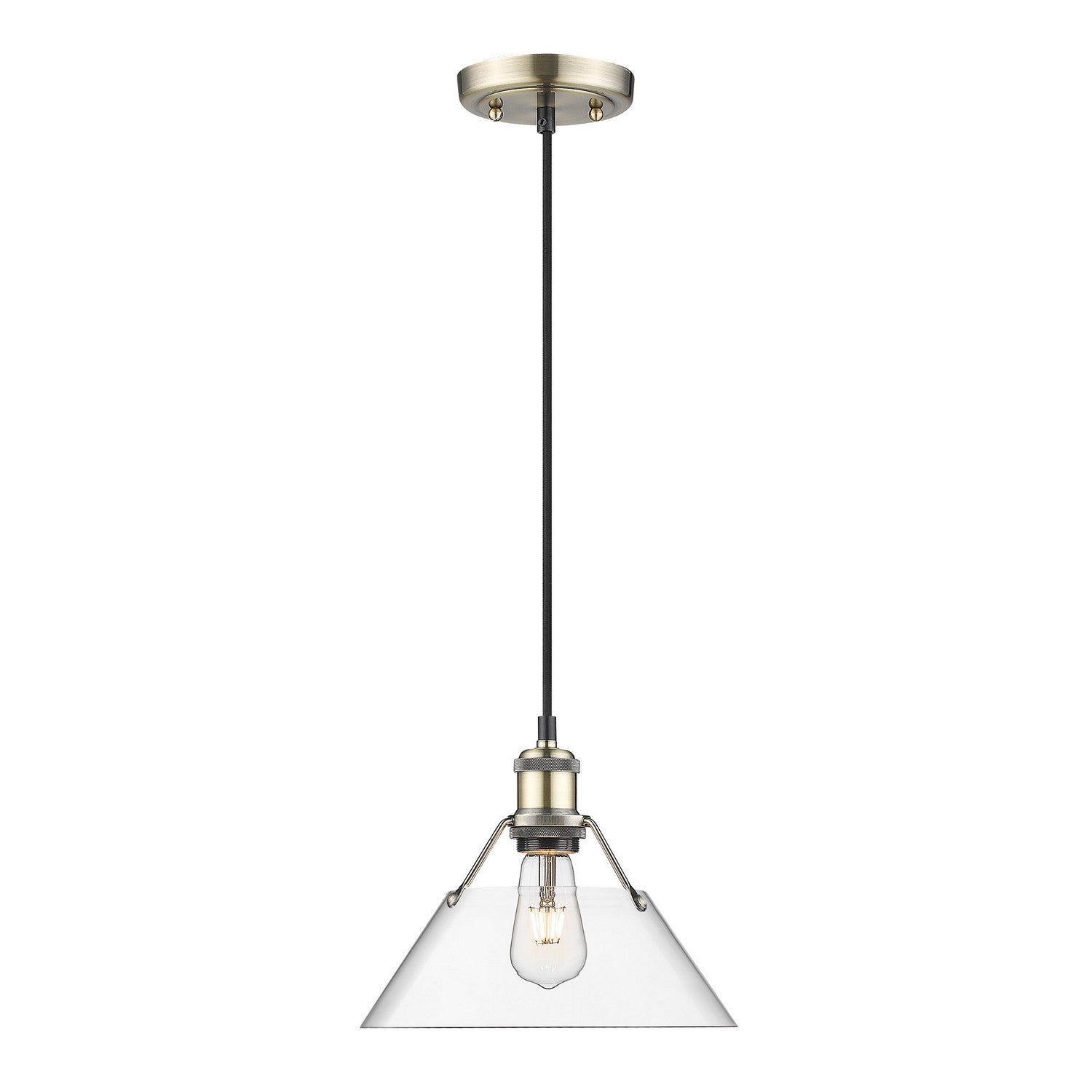 Golden - 3306-M AB-CLR - One Light Pendant - Orwell AB - Aged Brass