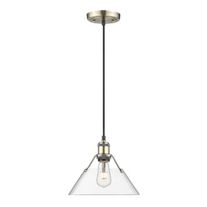 Golden - 3306-M AB-CLR - One Light Pendant - Orwell AB - Aged Brass