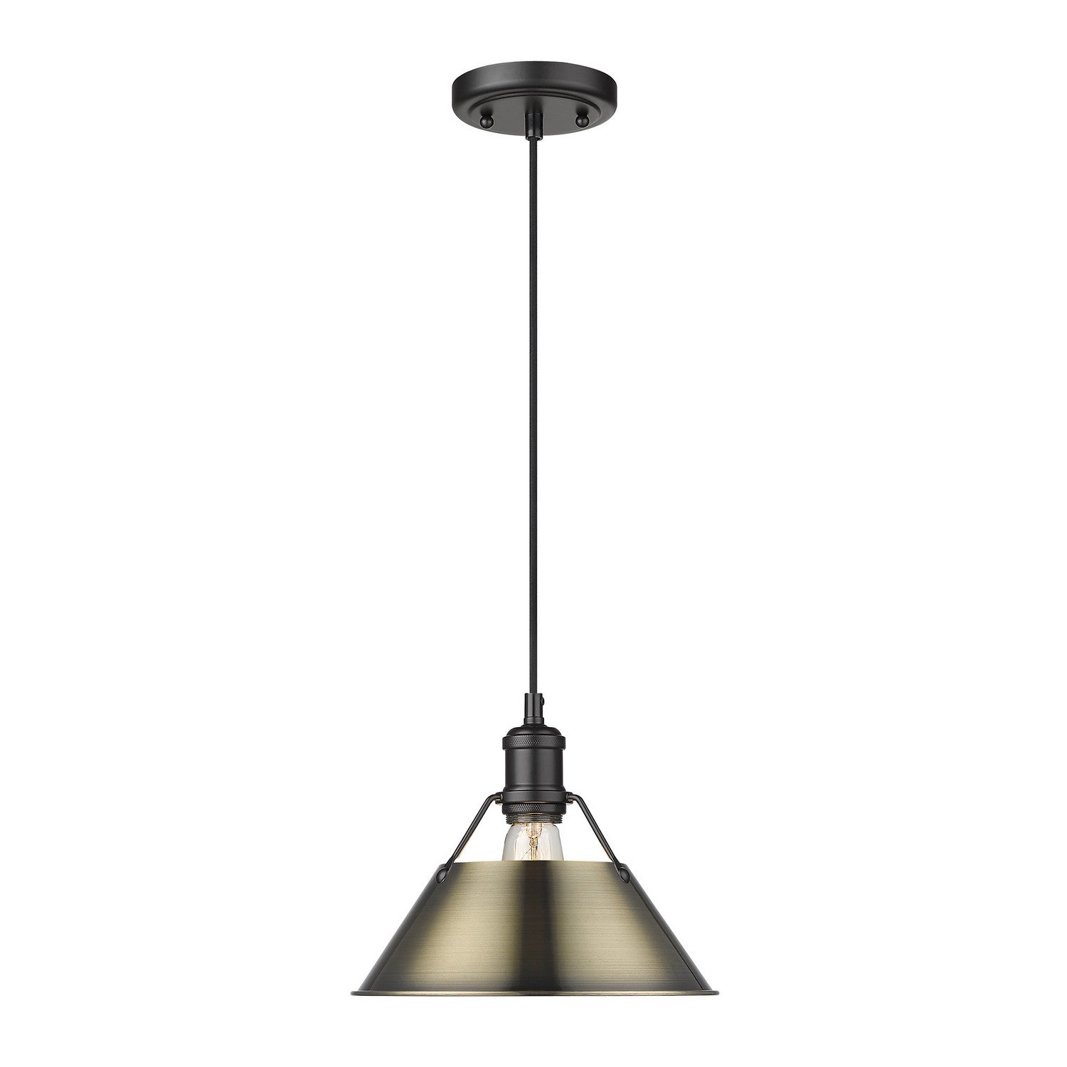 Golden - 3306-M BLK-AB - One Light Pendant - Orwell BLK - Matte Black