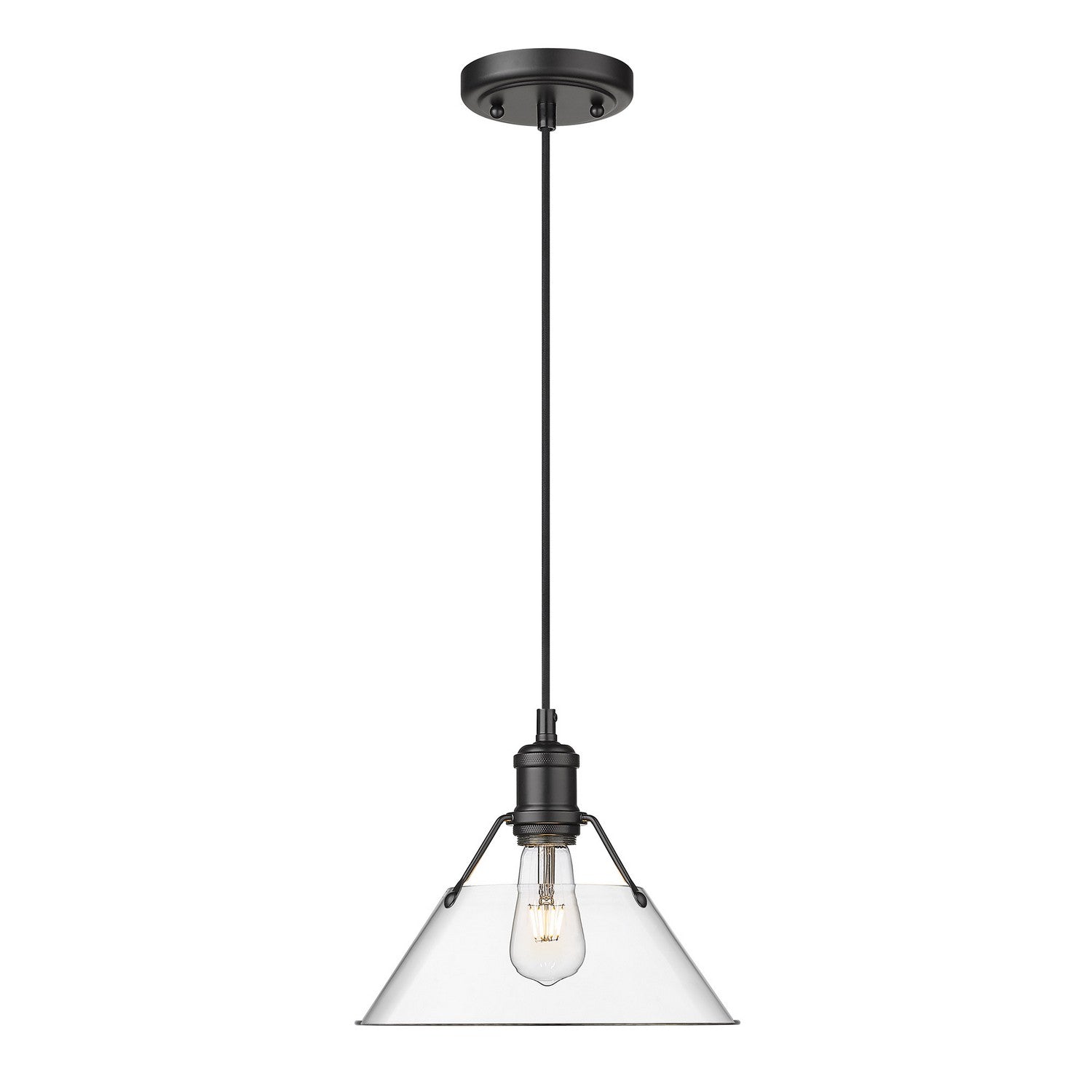 Golden - 3306-M BLK-CLR - One Light Pendant - Orwell BLK - Matte Black