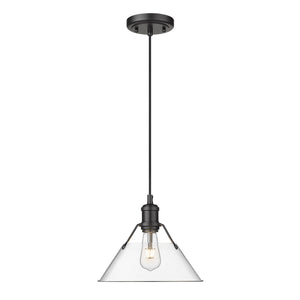 Golden - 3306-M BLK-CLR - One Light Pendant - Orwell BLK - Matte Black