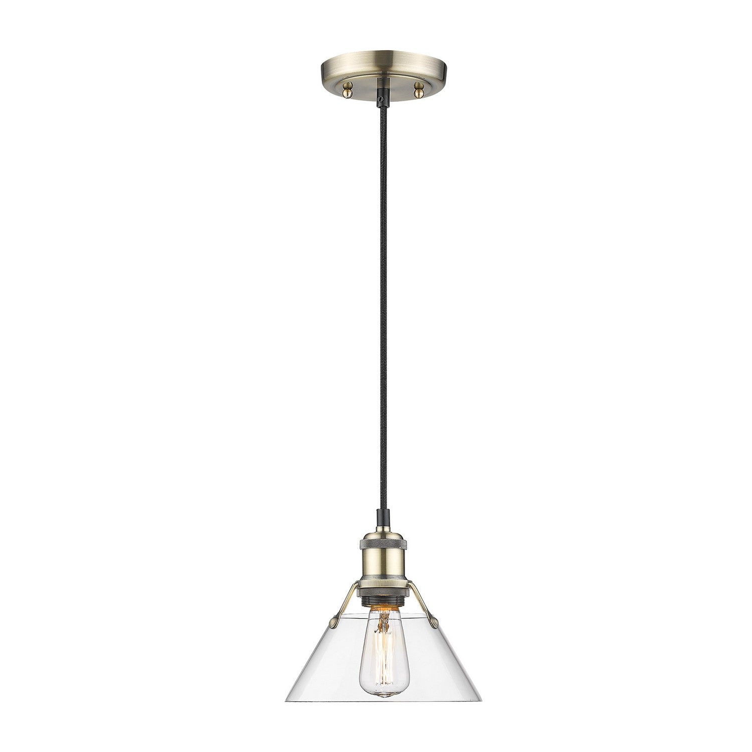 Golden - 3306-S AB-CLR - One Light Mini Pendant - Orwell AB - Aged Brass