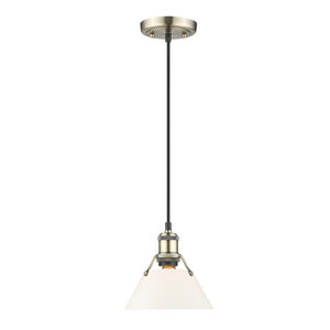 Golden - 3306-S AB-OP - One Light Mini Pendant - Orwell AB - Aged Brass