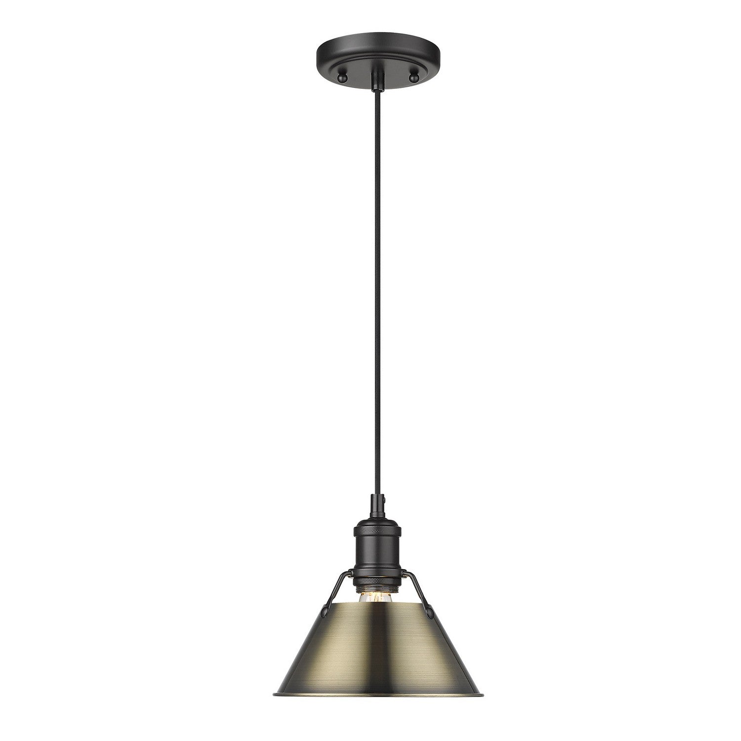 Golden - 3306-S BLK-AB - One Light Mini Pendant - Orwell BLK - Matte Black