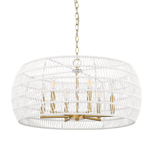 Golden - 6808-6 MBG-WR - Six Light Chandelier - Ellie - Modern Brushed Gold