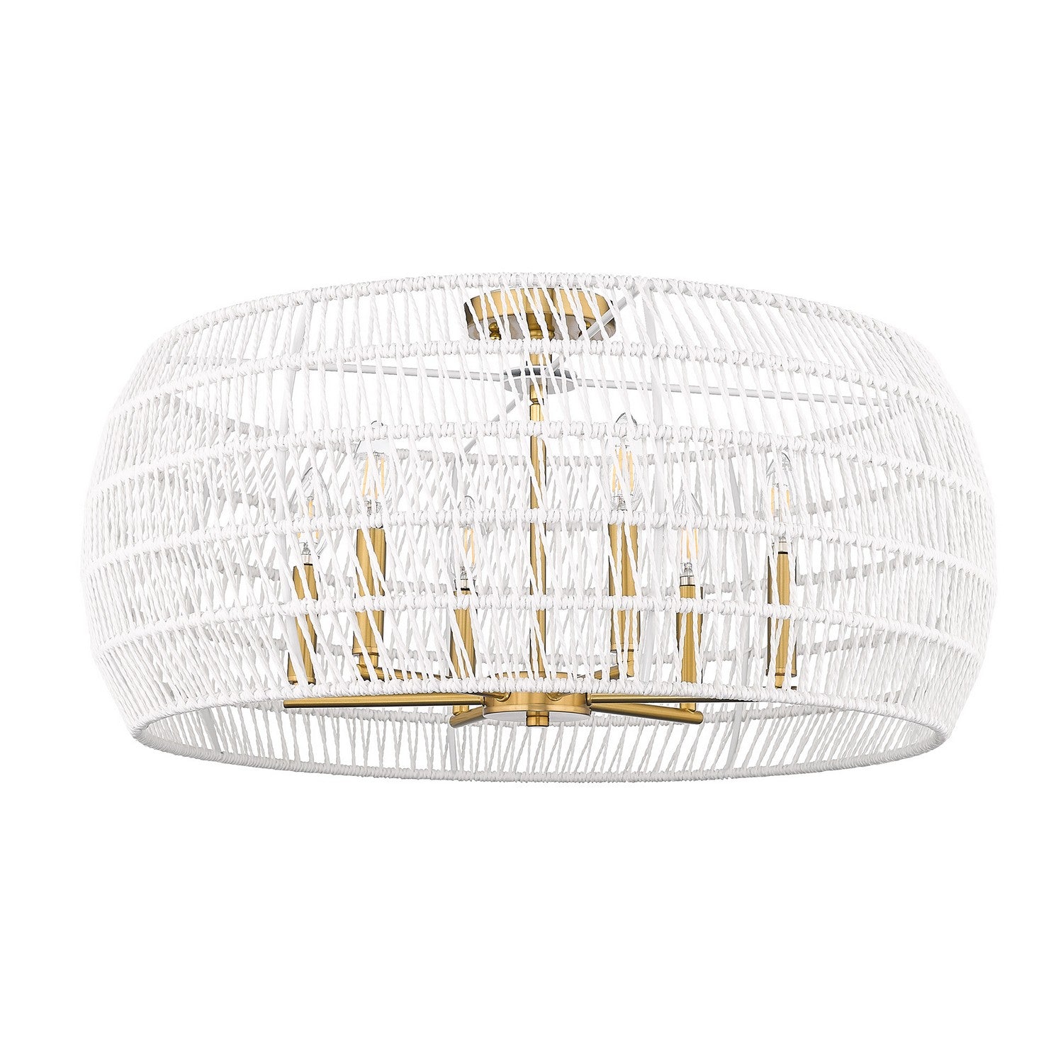 Golden - 6808-6SF MBG-WR - Six Light Semi-Flush Mount - Ellie - Modern Brushed Gold