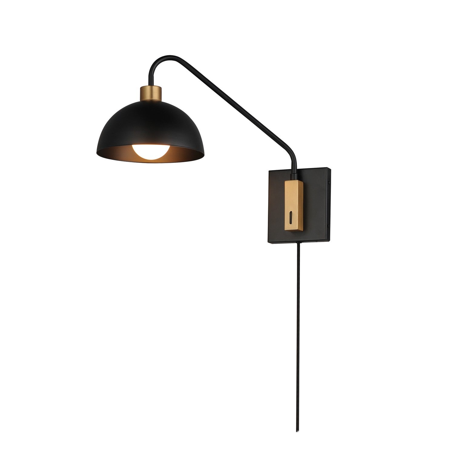 Maxim - 10021BKNAB - One Light Wall Sconce - Thelonious - Black / Natural Aged Brass