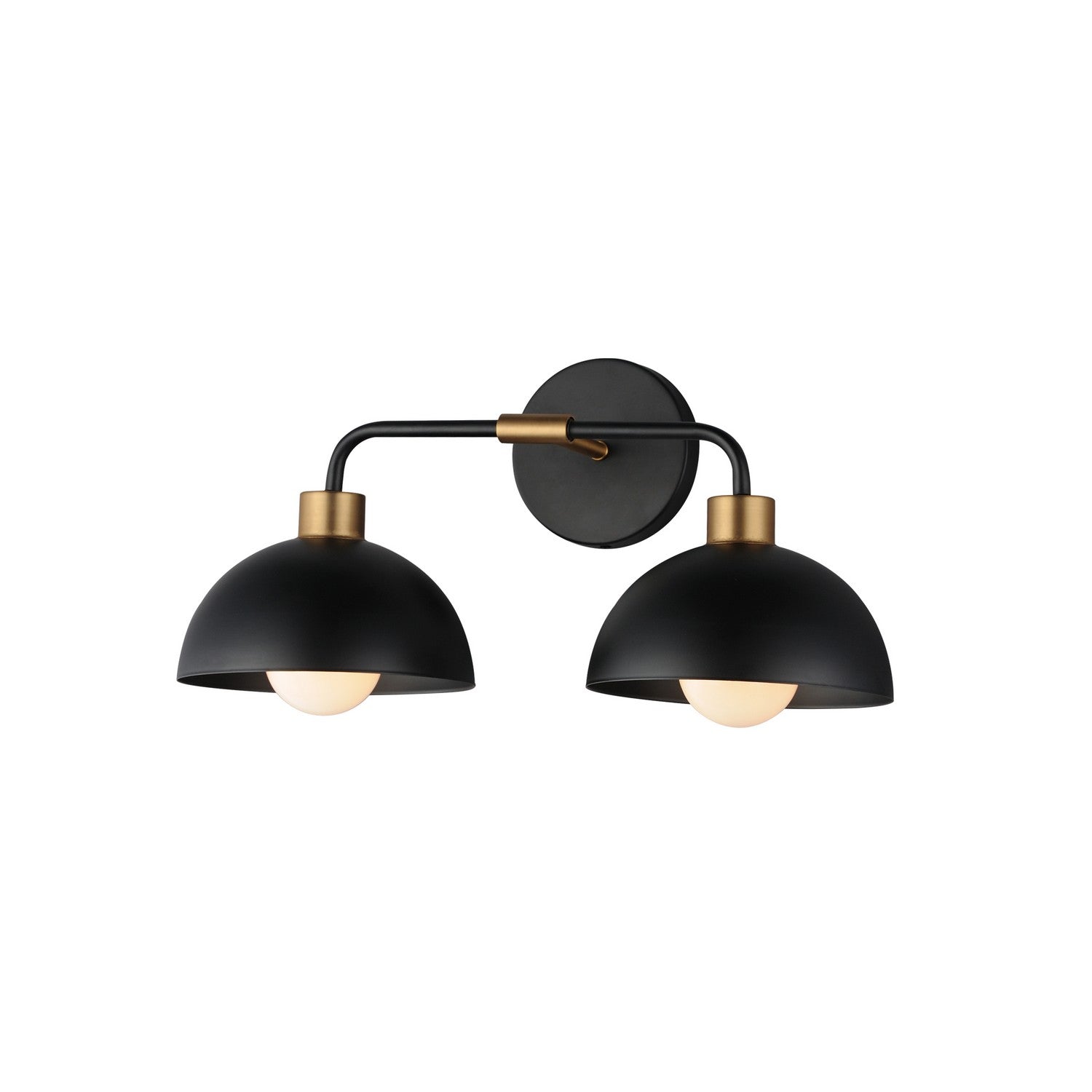 Maxim - 10022BKNAB - Two Light Wall Sconce - Thelonious - Black / Natural Aged Brass