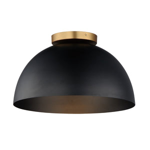 Maxim - 10029BKNAB - One Light Flush Mount - Thelonious - Black / Natural Aged Brass