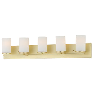 Maxim - 10285SWSBR - Five Light Bath Vanity - Lateral - Satin Brass