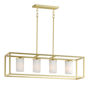 Maxim - 10288SWSBR - Four Light Linear Pendant - Lateral - Satin Brass