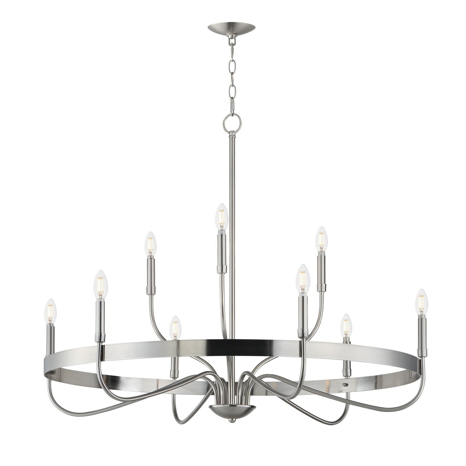 Maxim - 14499SN - Nine Light Chandelier - Frankie - Satin Nickel