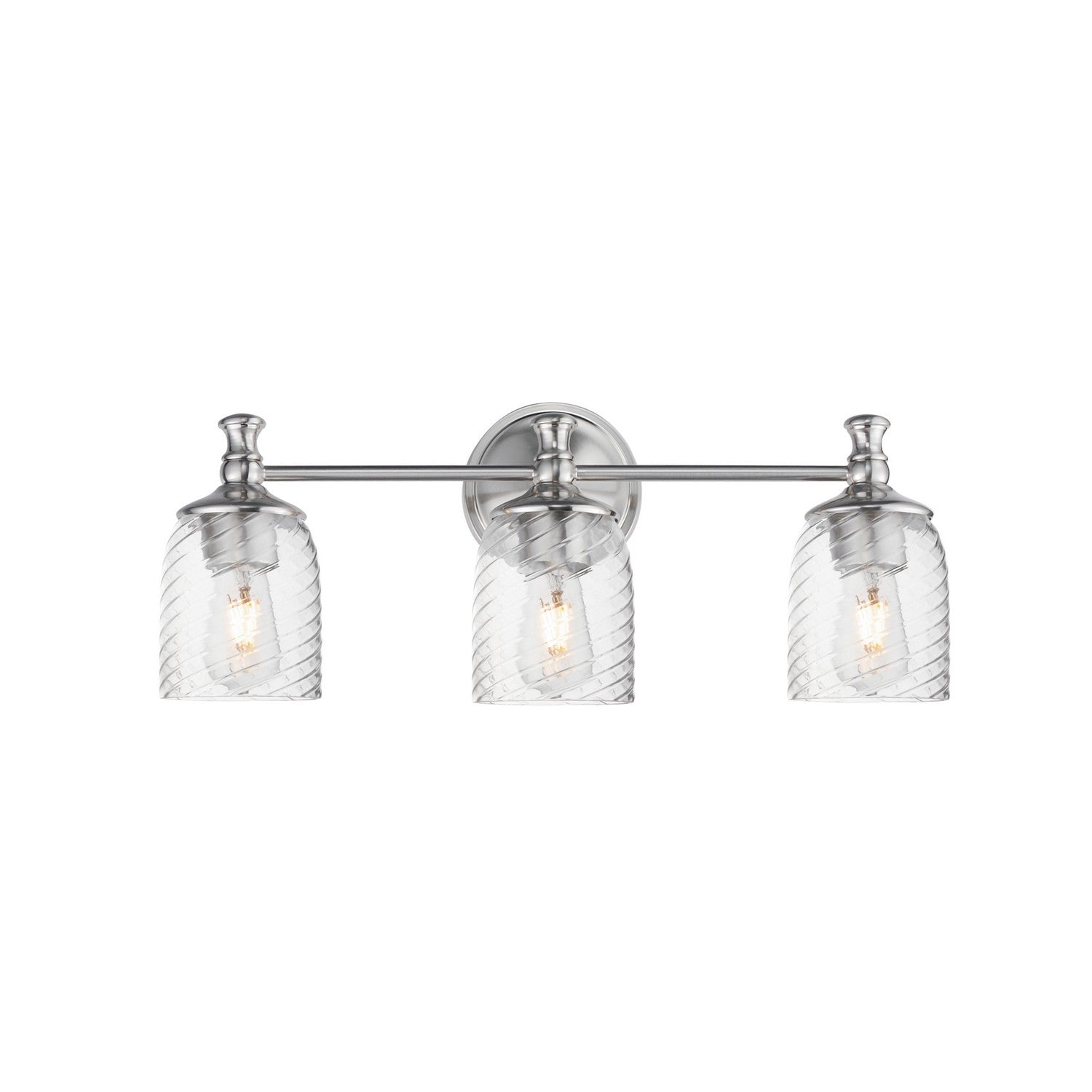 Maxim - 21353CRSN - Three Light Bath Vanity - Swirl - Satin Nickel