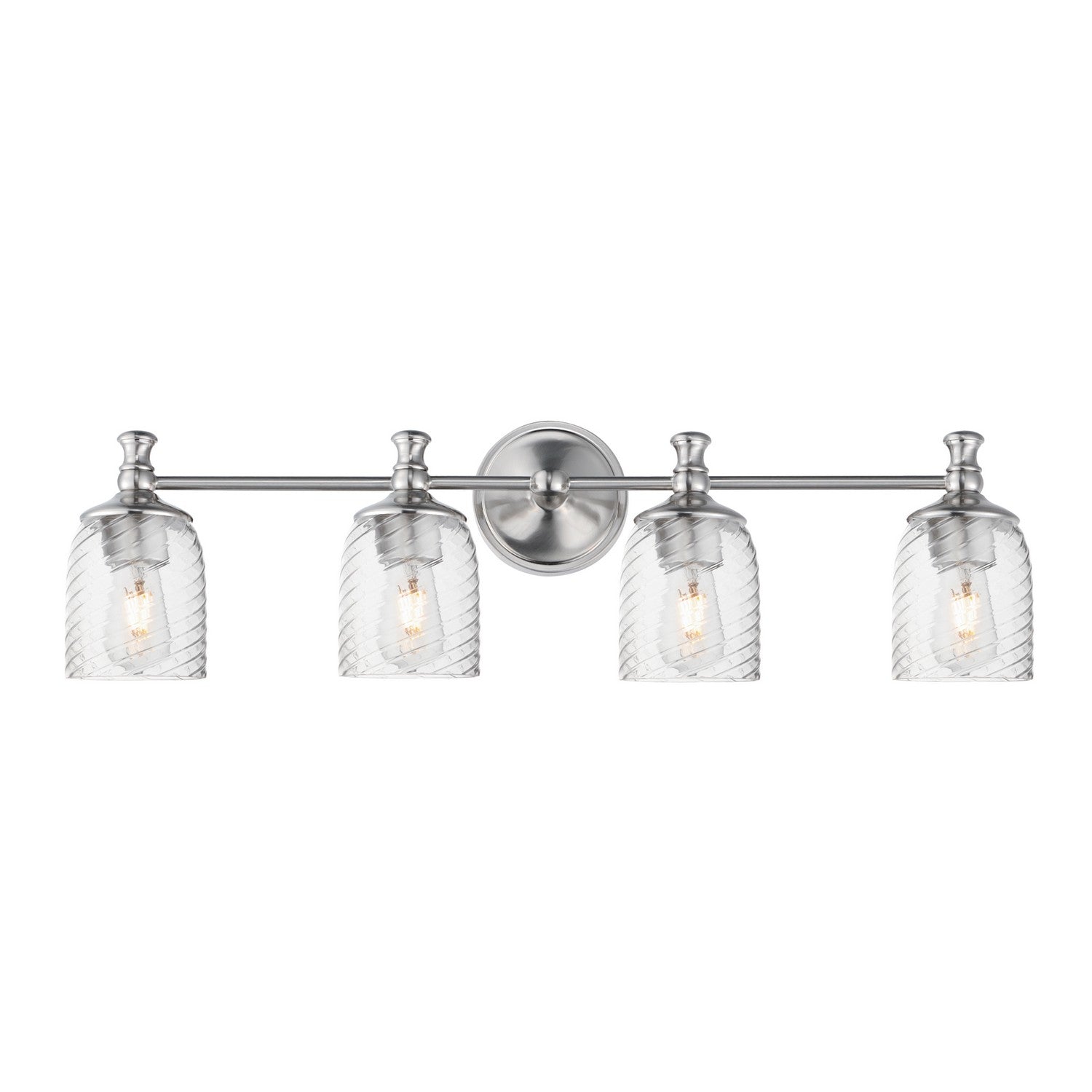 Maxim - 21354CRSN - Four Light Bath Vanity - Swirl - Satin Nickel