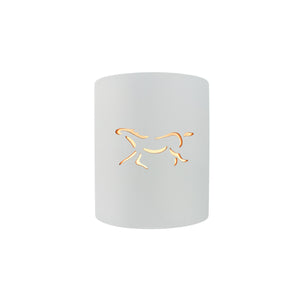 Justice Designs - CER-9010-WTWT-HRSE - One Light Wall Sconce - Sun Dagger - Gloss White (outside and inside of fixture)