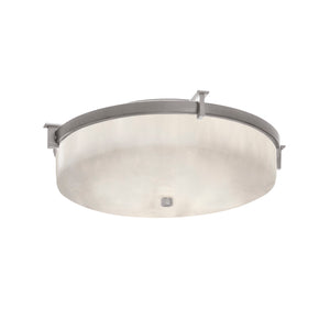 Justice Designs - CLD-8985-NCKL - Two Light Flush-Mount - Clouds - Brushed Nickel