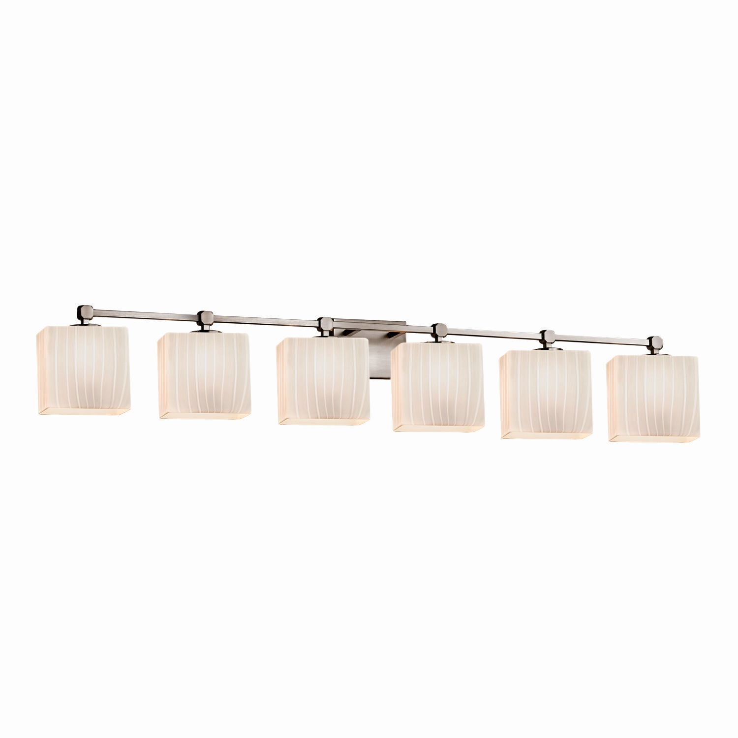 Justice Designs - FSN-8426-55-RBON-NCKL - Six Light Bath Bar - Fusion - Brushed Nickel