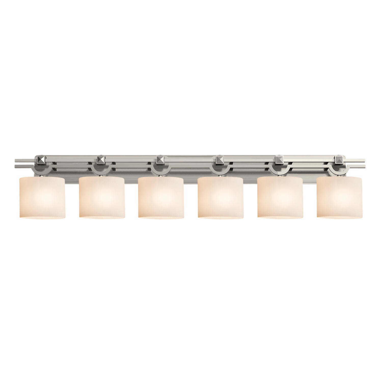 Justice Designs - FSN-8506-30-OPAL-NCKL - Six Light Bath Bar - Fusion - Brushed Nickel