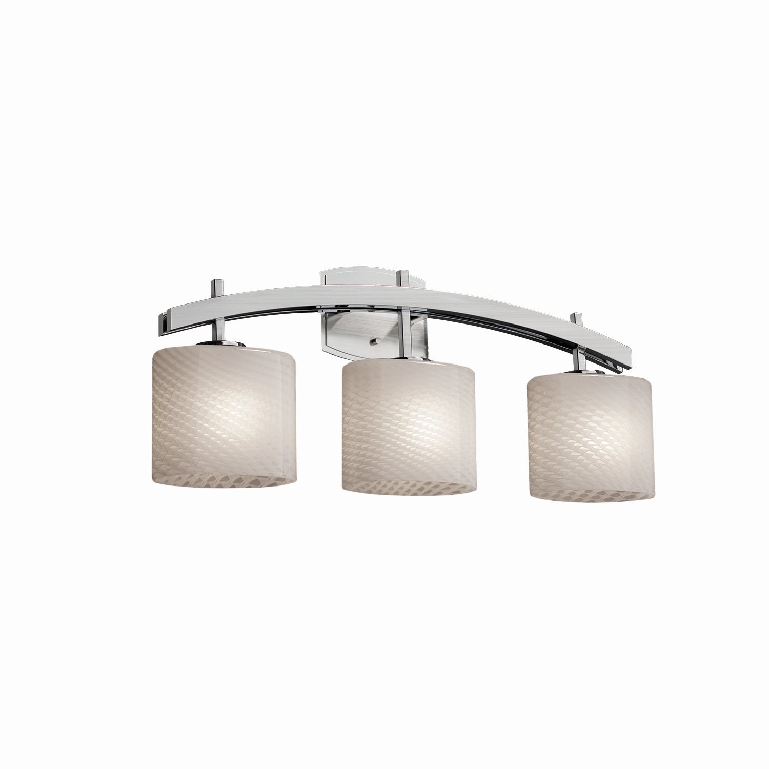 Justice Designs - FSN-8593-30-WEVE-NCKL - Three Light Bath Bar - Fusion - Brushed Nickel