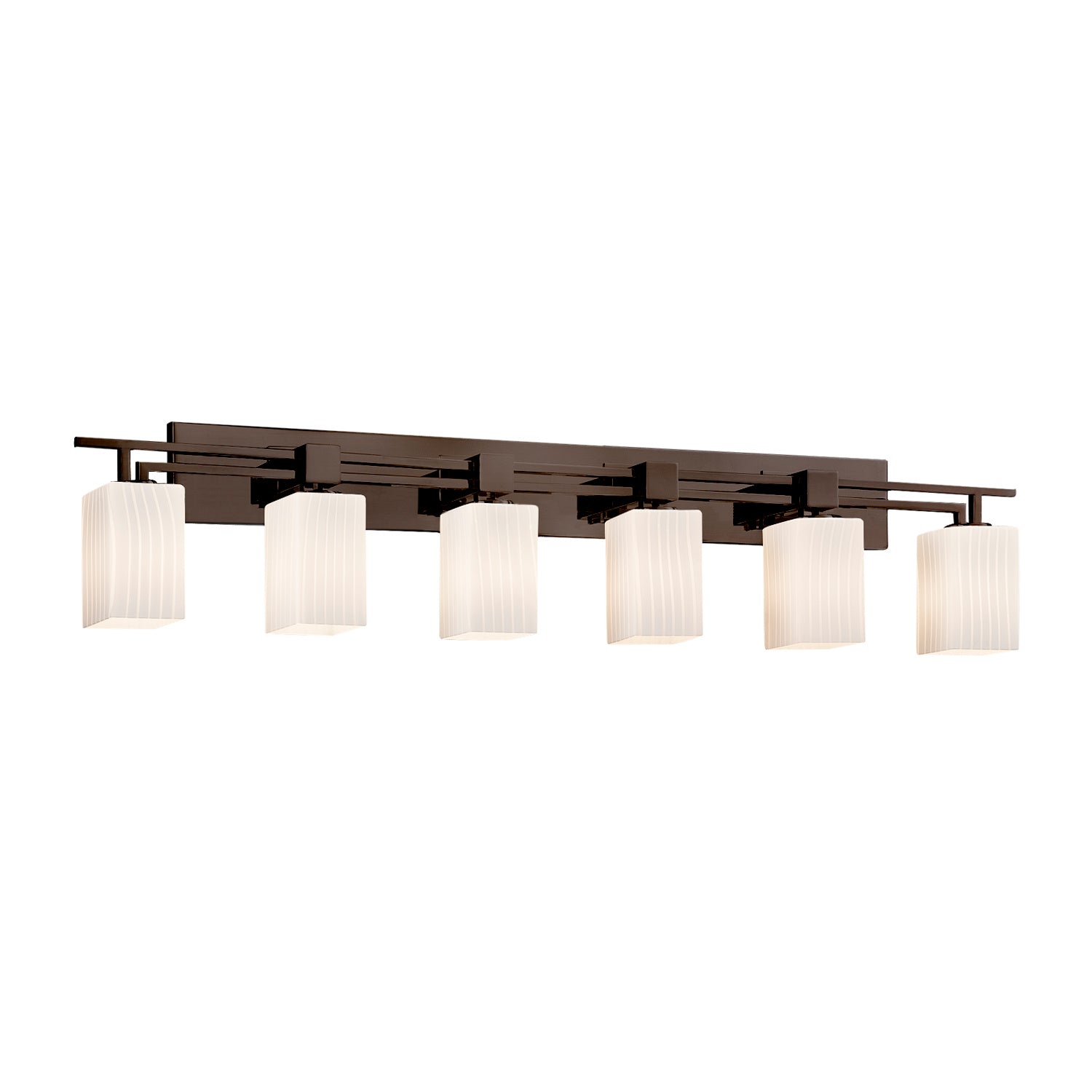 Justice Designs - FSN-8706-15-RBON-DBRZ - Six Light Bath Bar - Fusion - Dark Bronze