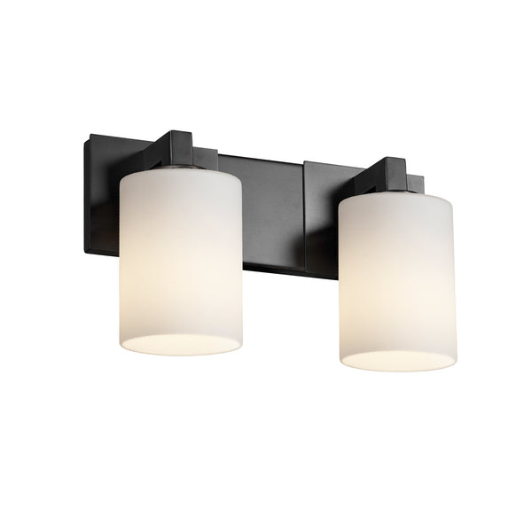 Justice Designs - FSN-8922-10-OPAL-MBLK - Two Light Bath Bar - Fusion - Matte Black