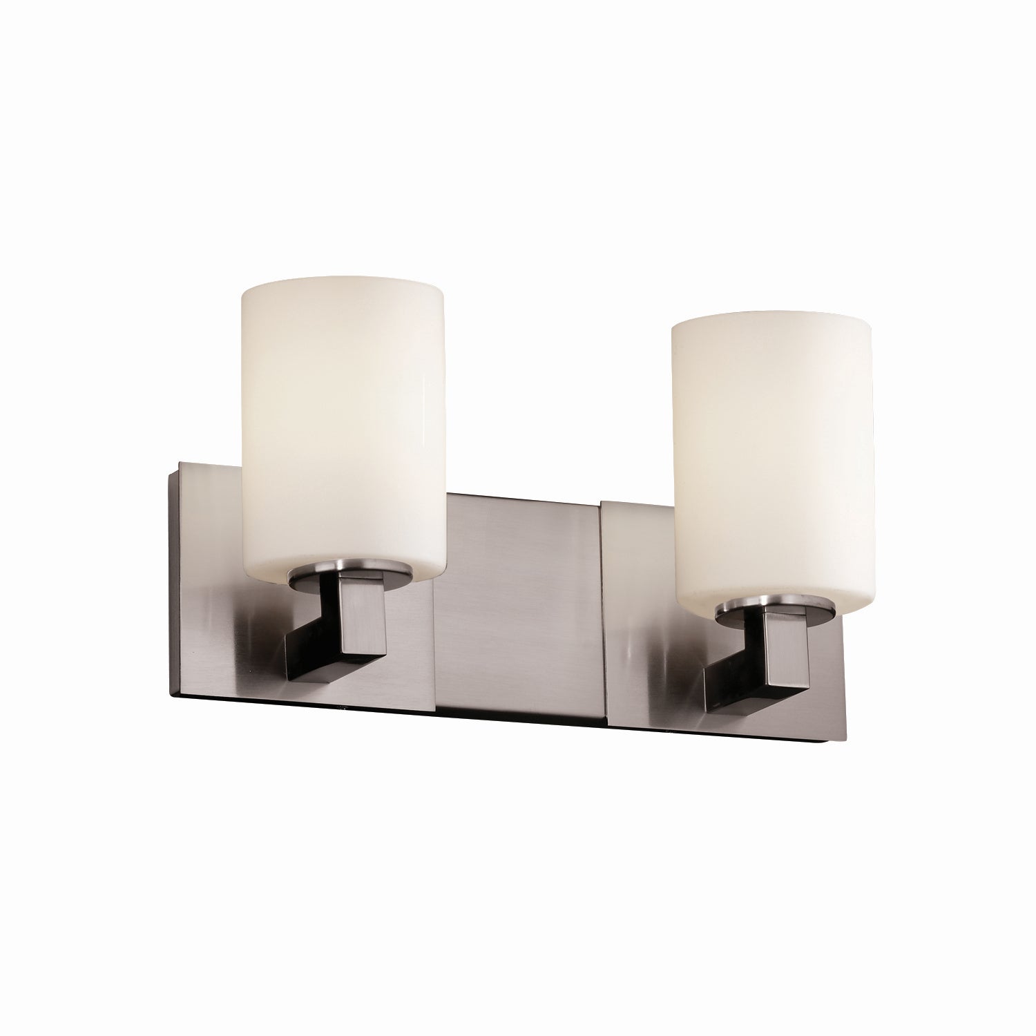 Justice Designs - FSN-8922-10-OPAL-NCKL - Two Light Bath Bar - Fusion - Brushed Nickel