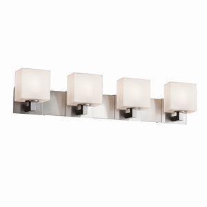 Justice Designs - FSN-8924-55-OPAL-NCKL - Four Light Bath Bar - Fusion - Brushed Nickel