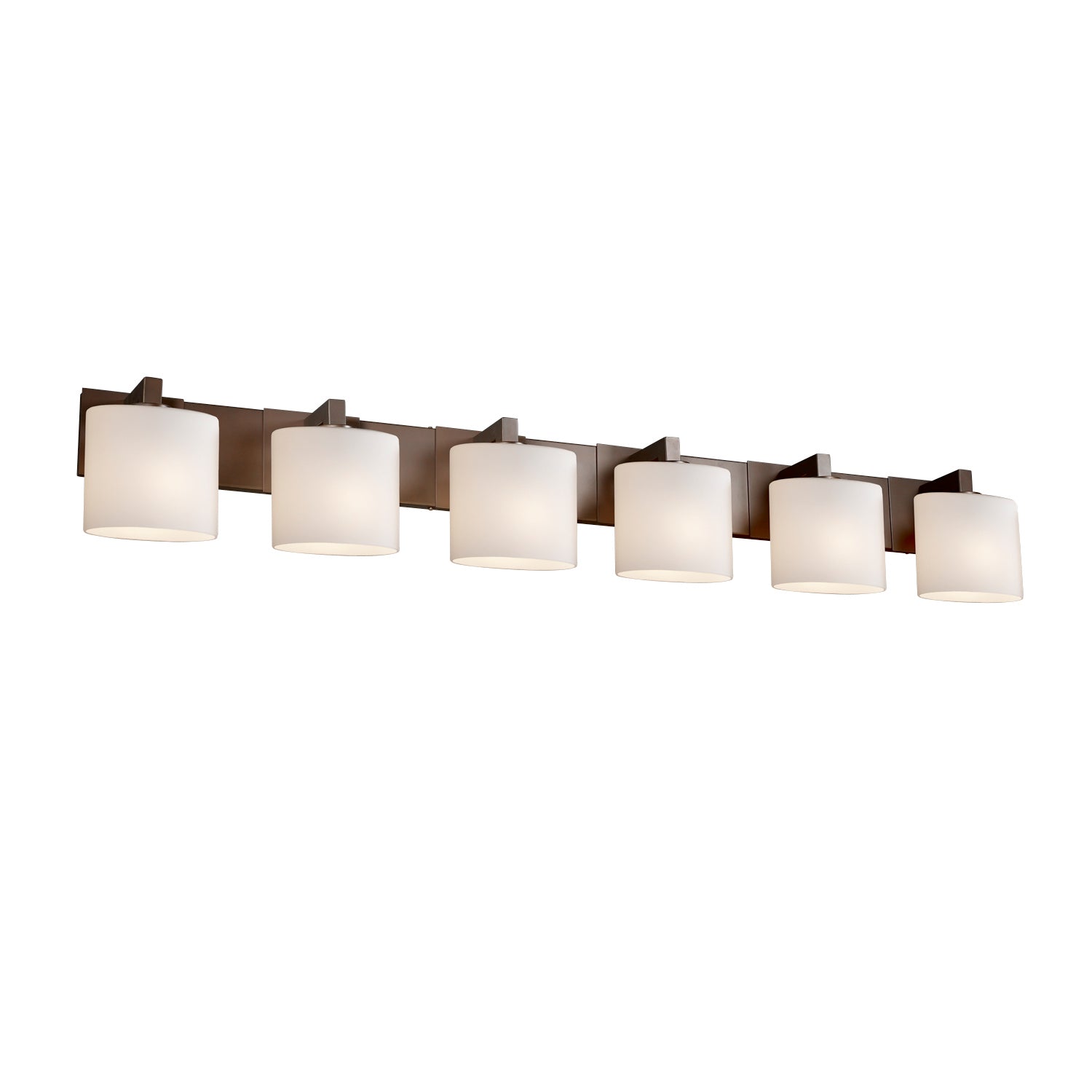 Justice Designs - FSN-8926-30-OPAL-DBRZ - Six Light Bath Bar - Fusion - Dark Bronze