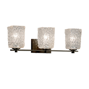 Justice Designs - GLA-8443-26-CLRT-DBRZ - Three Light Bath Bar - Veneto Luce - Dark Bronze