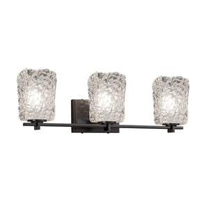 Justice Designs - GLA-8443-26-CLRT-MBLK - Three Light Bath Bar - Veneto Luce - Matte Black