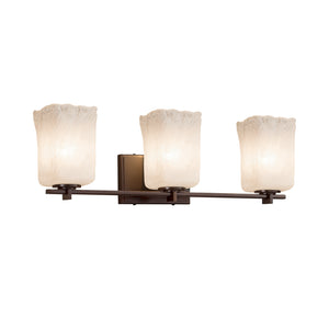 Justice Designs - GLA-8443-26-WHTW-DBRZ - Three Light Bath Bar - Veneto Luce - Dark Bronze