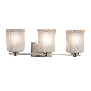 Justice Designs - GLA-8443-26-WTFR-NCKL - Three Light Bath Bar - Veneto Luce - Brushed Nickel