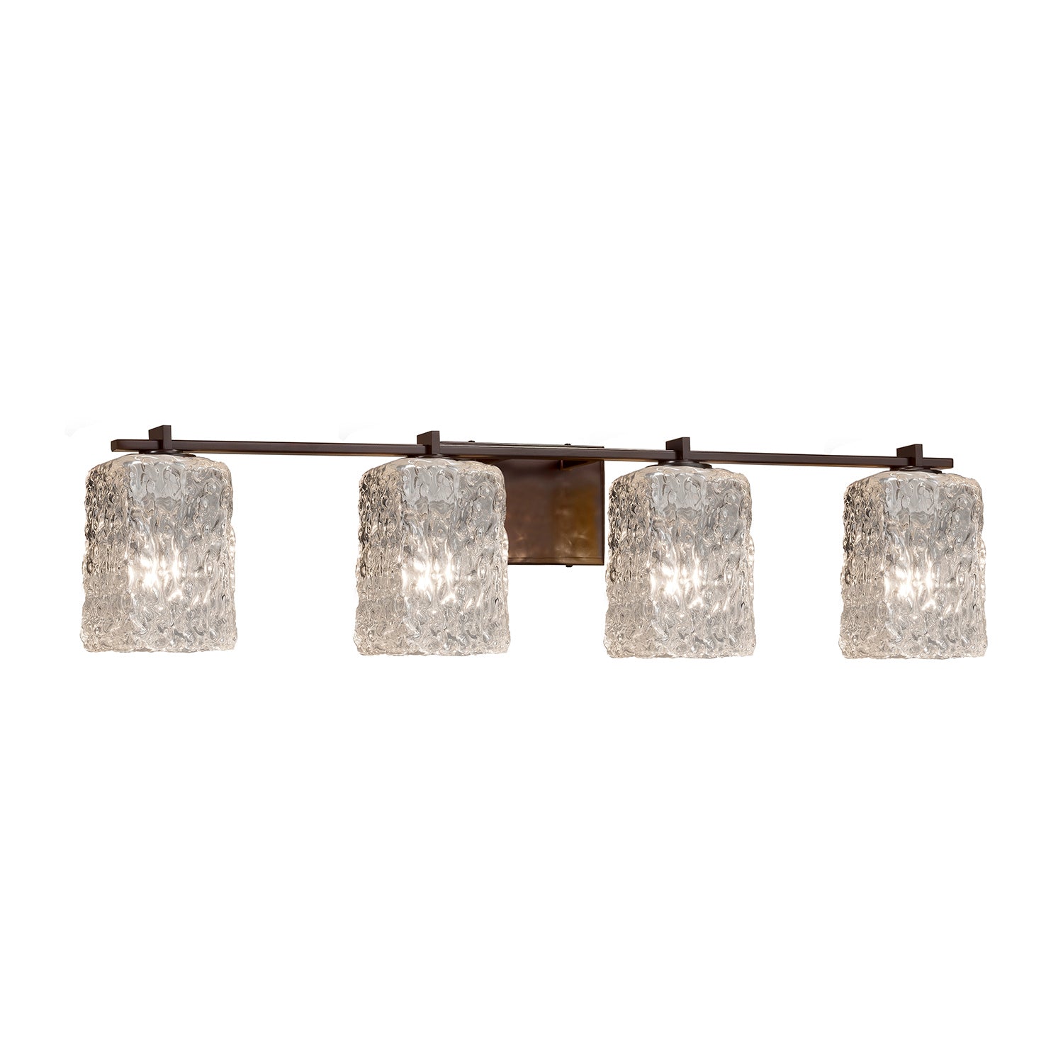 Justice Designs - GLA-8444-26-CLRT-DBRZ - Four Light Bath Bar - Veneto Luce - Dark Bronze