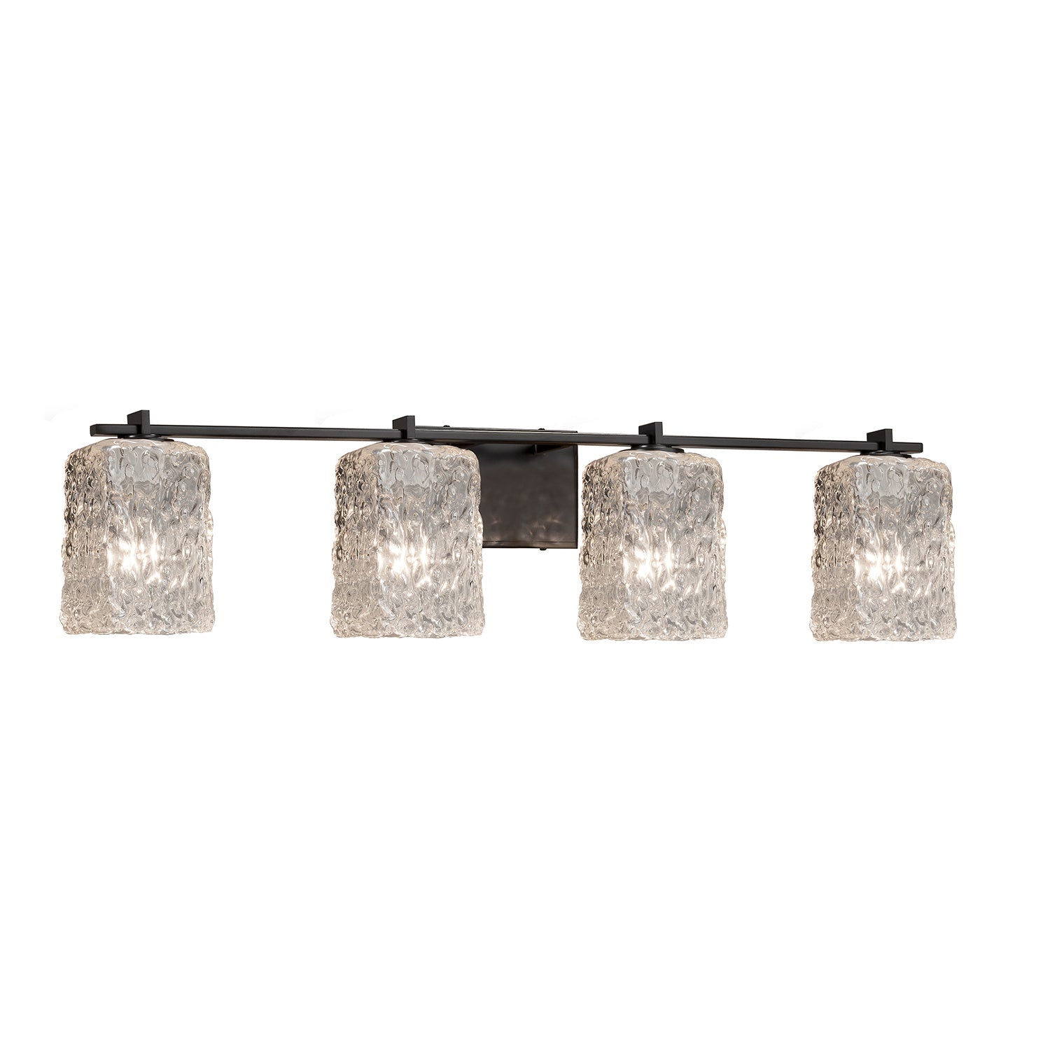 Justice Designs - GLA-8444-26-CLRT-MBLK - Four Light Bath Bar - Veneto Luce - Matte Black