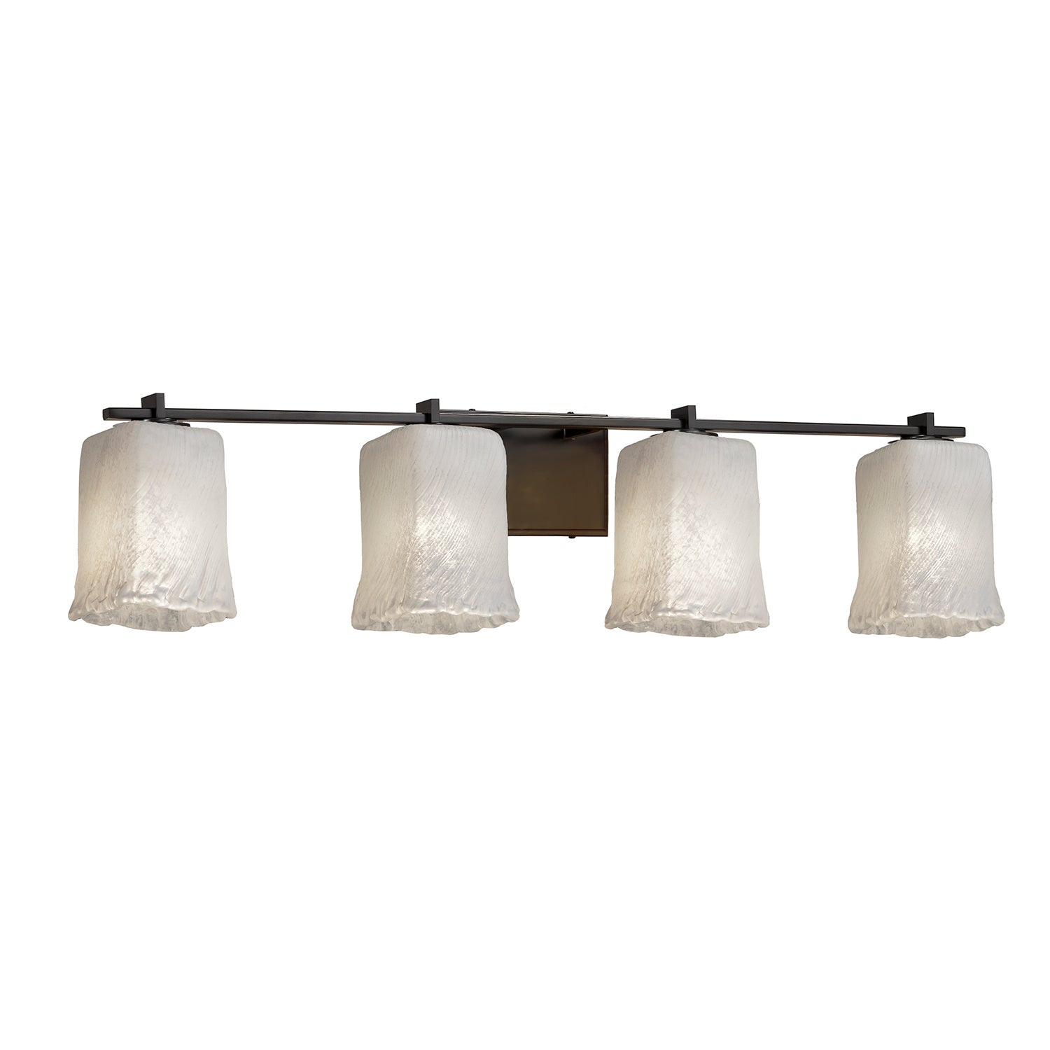 Justice Designs - GLA-8444-26-WHTW-MBLK - Four Light Bath Bar - Veneto Luce - Matte Black