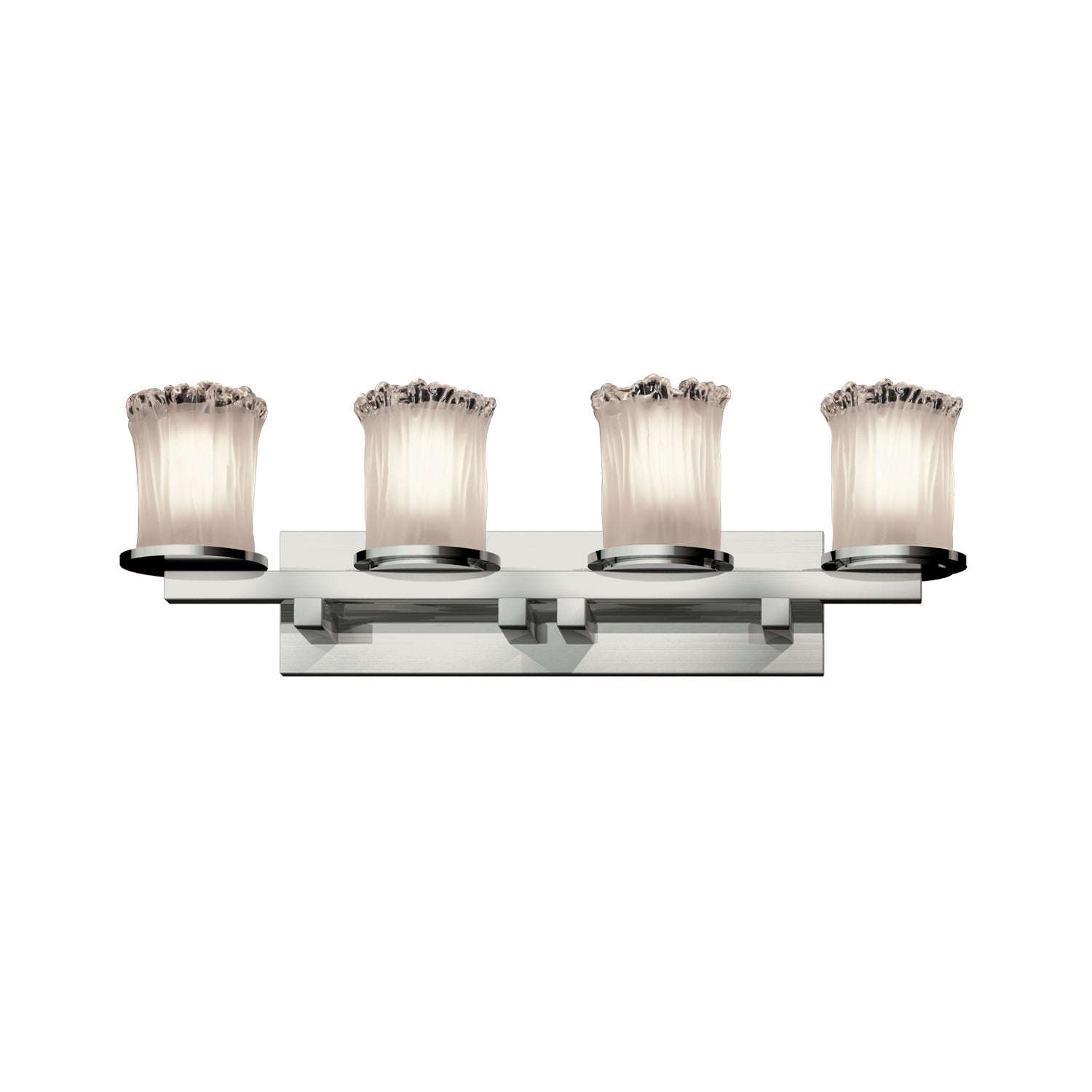 Justice Designs - GLA-8774-16-WTFR-NCKL - Four Light Bath Bar - Veneto Luce - Brushed Nickel