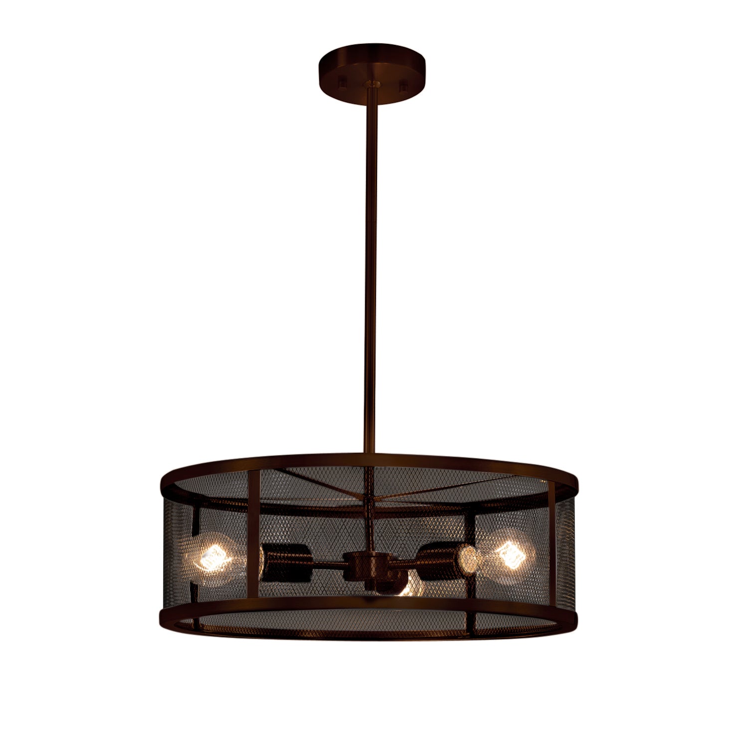 Justice Designs - MSH-9551-DBRZ - Three Light Pendant - Wire Mesh - Dark Bronze