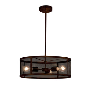 Justice Designs - MSH-9551-DBRZ - Three Light Pendant - Wire Mesh - Dark Bronze