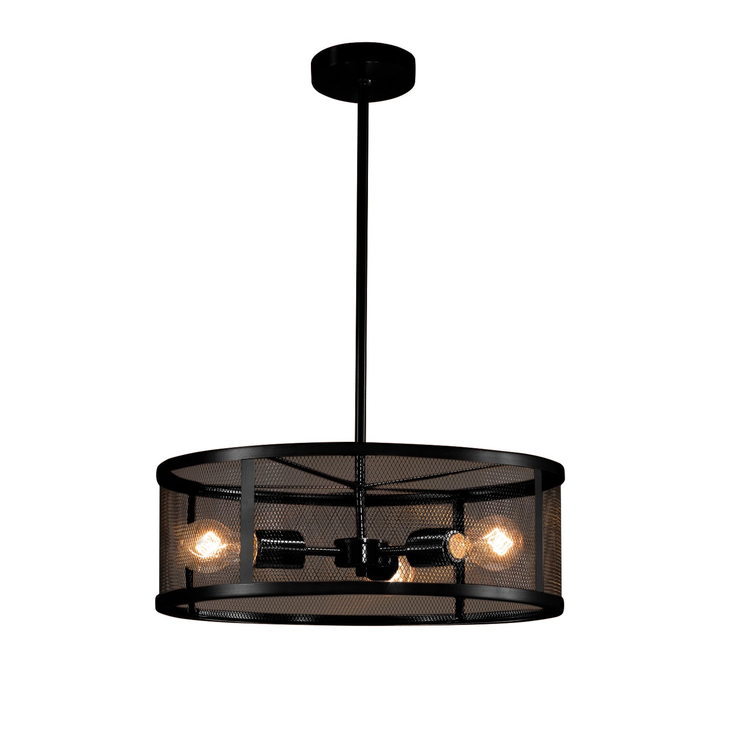 Justice Designs - MSH-9551-MBLK - Three Light Pendant - Wire Mesh - Matte Black