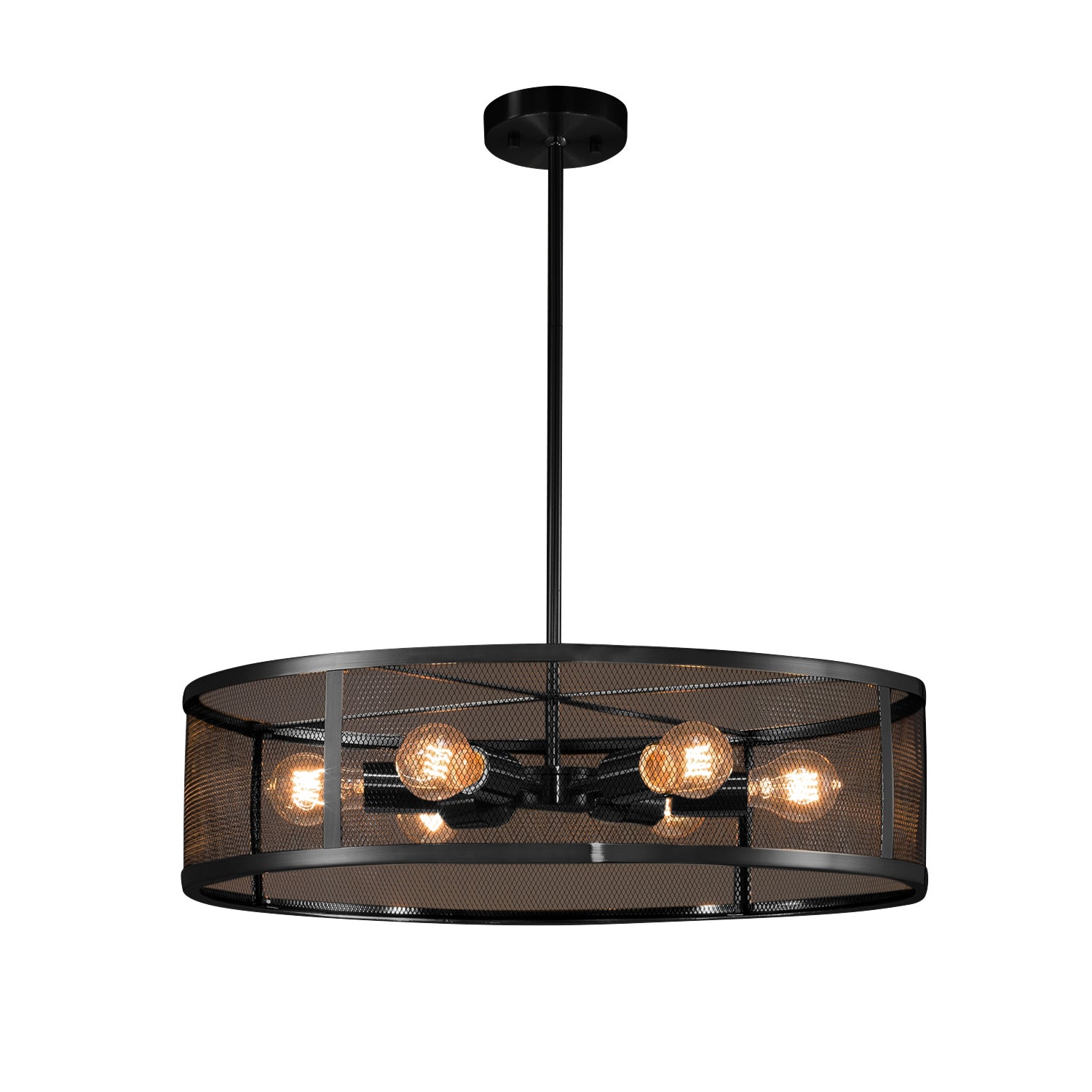 Justice Designs - MSH-9552-MBLK - Six Light Pendant - Wire Mesh - Matte Black