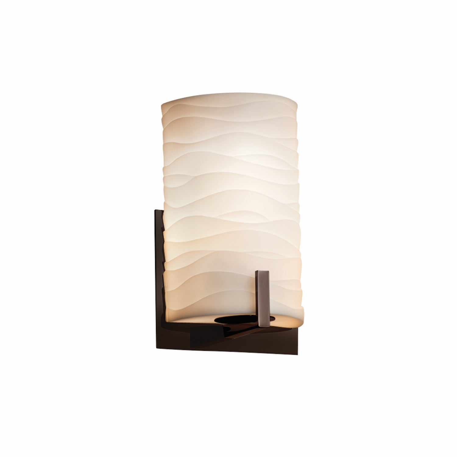 Justice Designs - PNA-5531-WAVE-DBRZ - One Light Wall Sconce - Porcelina - Dark Bronze