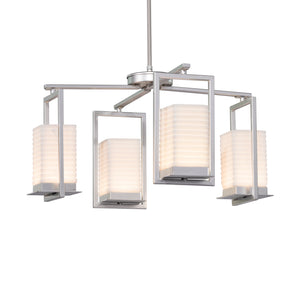 Justice Designs - PNA-7510W-SAWT-NCKL - LED Outdoor Chandelier - Porcelina - Brushed Nickel