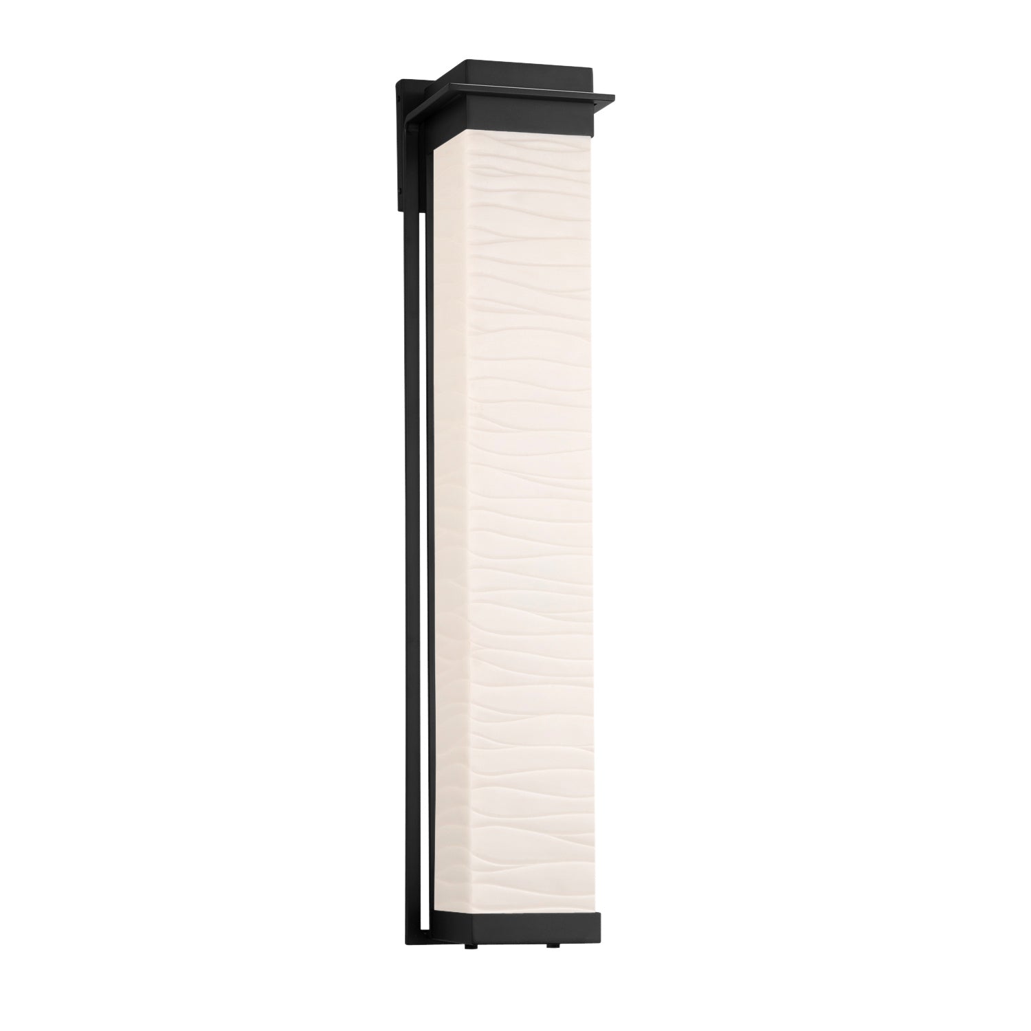 Justice Designs - PNA-7546W-WAVE-MBLK - LED Outdoor Wall Sconce - Porcelina - Matte Black