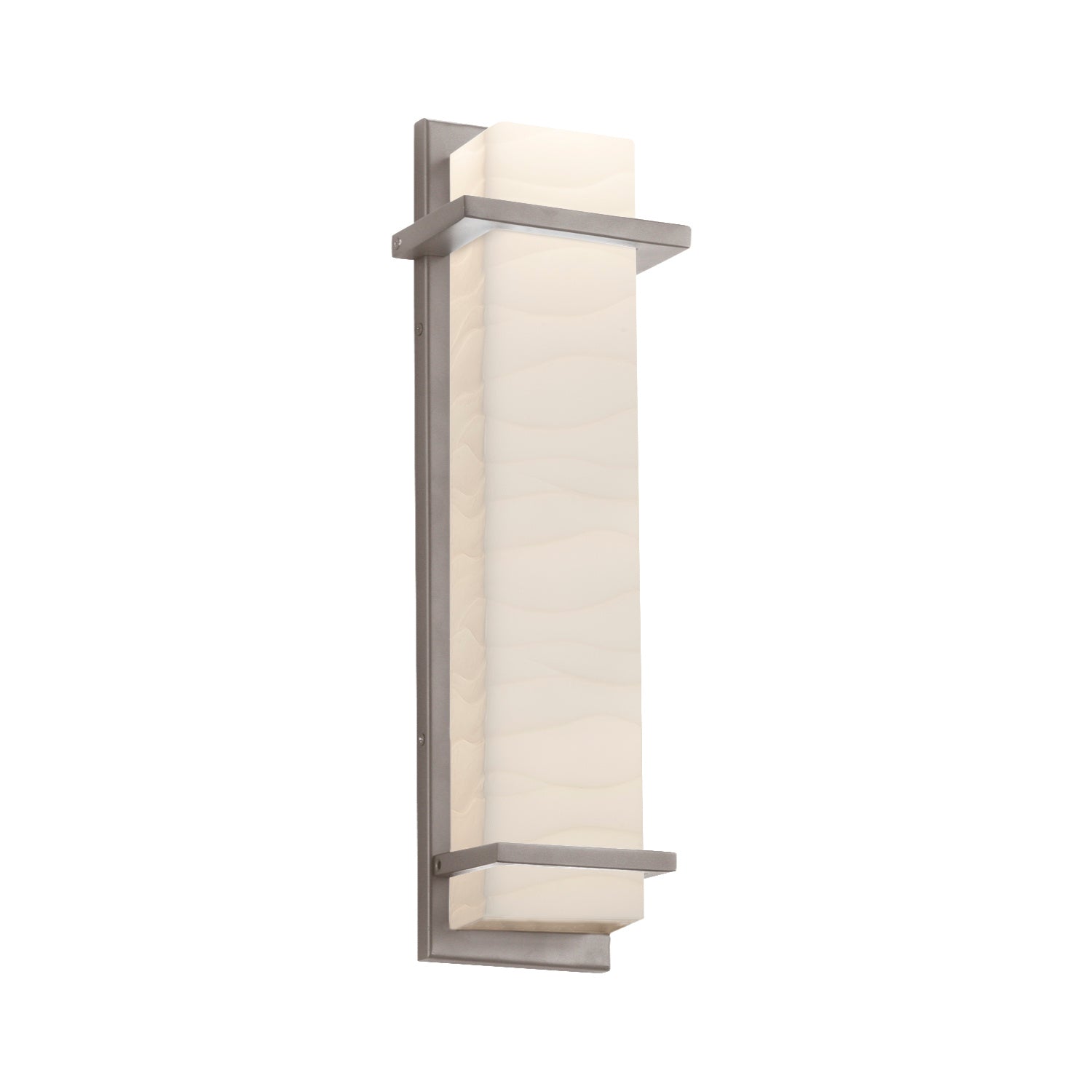 Justice Designs - PNA-7614W-WAVE-NCKL - LED Outdoor Wall Sconce - Porcelina - Brushed Nickel