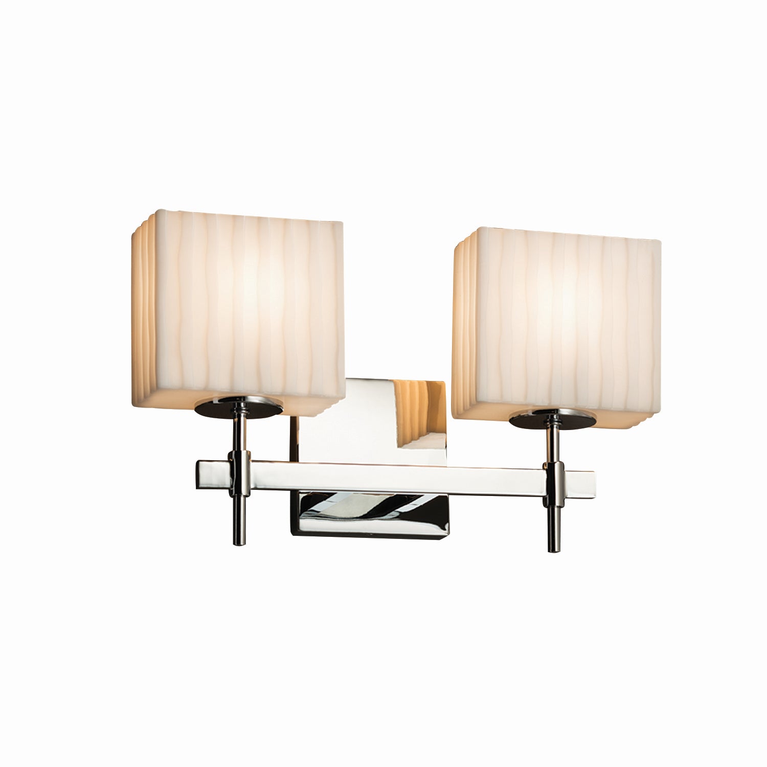 Justice Designs - PNA-8412-55-WFAL-CROM - Two Light Bath Bar - Porcelina - Polished Chrome