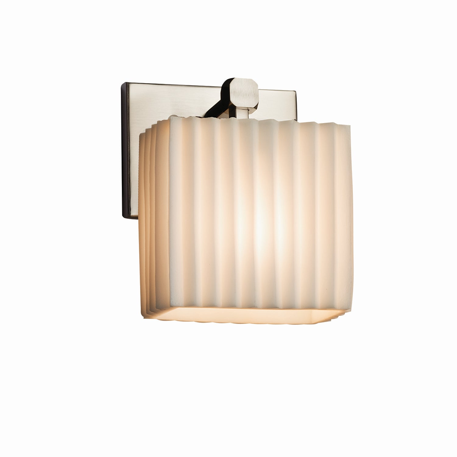 Justice Designs - PNA-8427-55-PLET-NCKL - One Light Wall Sconce - Porcelina - Brushed Nickel