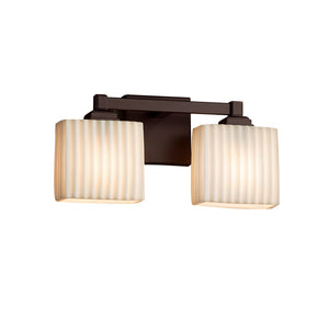 Justice Designs - PNA-8432-55-PLET-DBRZ - Two Light Bath Bar - Porcelina - Dark Bronze